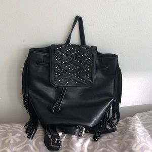 Studded fringe backpack